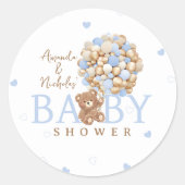 Sticker Rond Baby shower d'attente Bear Blue Bearly (Devant)