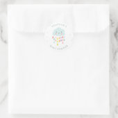 Sticker Rond Baby shower d'autocollant d'enveloppe de nuage (Sac)