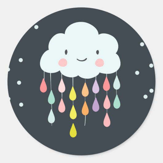 Sticker Rond Baby shower d'autocollant d'enveloppe de nuage (Devant)
