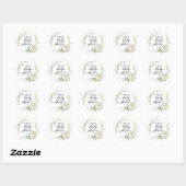 Sticker Rond Baby shower d'automne Citrouille Eucalyptus vert (Feuille)