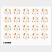 Sticker Rond Baby shower d'automne Citrouille mignon Eucalyptus (Feuille)