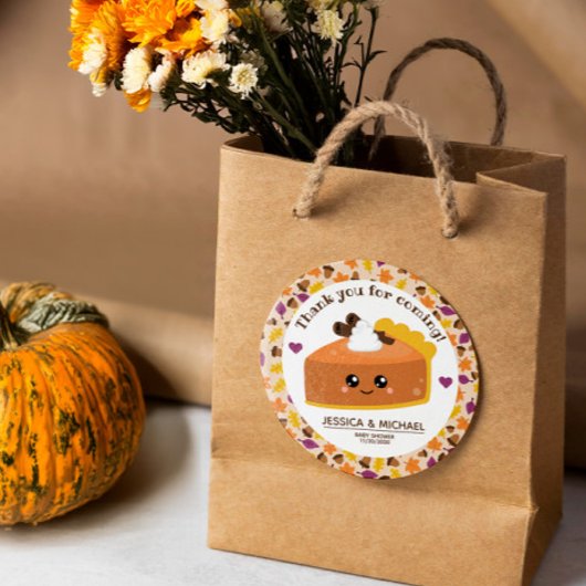Sticker Rond Baby shower d'automne Cutie Pie