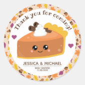 Sticker Rond Baby shower d'automne Cutie Pie (Devant)