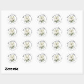 Sticker Rond Baby shower d'automne de Little Citrouille (Feuille)