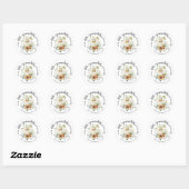 Sticker Rond Baby shower d'automne de Little Citrouille (Feuille)