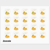 Sticker Rond Baby shower d'automne de Little Citrouille (Feuille)