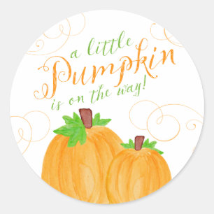 Sticker Rond Baby shower d'automne de Little Citrouille