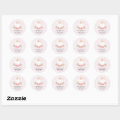 Sticker Rond Baby shower d'automne des filles Citrouilles roses (Feuille)