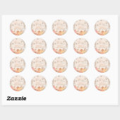 Sticker Rond Baby shower d'automne du Petit Citrouille (Feuille)