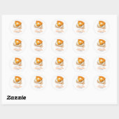 Sticker Rond Baby shower d'automne Little Cutie Pie Citrouille  (Feuille)