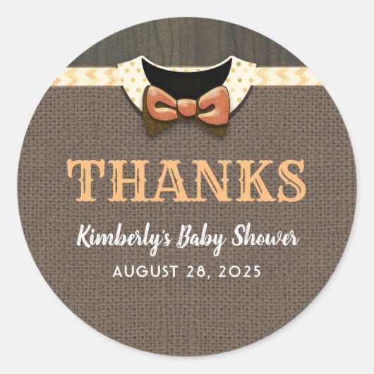 Sticker Rond Baby shower d'automne merci (Devant)