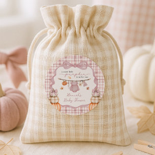 Sticker Rond Baby shower d'automne pour petites filles Citrouil