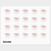Sticker Rond Baby shower d'automne rose Parties scintillant or  (Feuille)