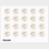 Sticker Rond Baby shower De Baguette De Miel Floral (Feuille)
