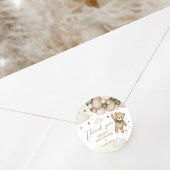 Sticker Rond Baby shower de ballon d'ours vert