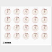 Sticker Rond Baby shower de ballon rose arc-en-ciel (Feuille)