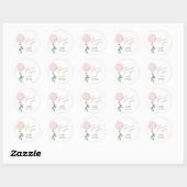 Sticker Rond Baby shower de ballon rose Eucalyptus (Feuille)