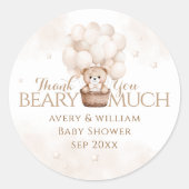 Sticker Rond Baby shower de ballon Teddy Bear (Devant)