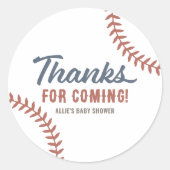 Sticker Rond Baby shower de baseball (Devant)