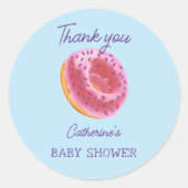 Sticker Rond Baby shower de beigne rose (Devant)