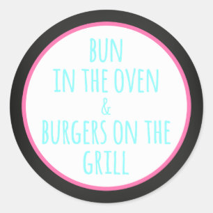 Sticker Rond baby shower de bières pour bébés barbecue