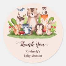Baby shower de bois Merci Favoriser les autocollan