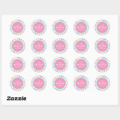 Sticker Rond Baby shower de bonbons cardiaques (Feuille)