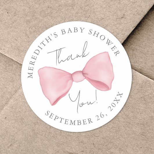Sticker Rond Baby shower de boule rose