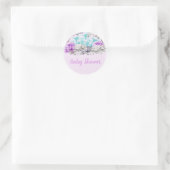 Sticker Rond Baby shower de bouquet floral mixte (Sac)