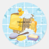 Sticker Rond Baby shower de bulles de caoutchouc moderne (Devant)