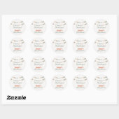 Sticker Rond Baby shower de bunker Pastel merci (Feuille)