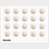 Sticker Rond Baby shower de Bunny Boys de sciage (Feuille)