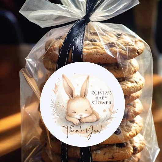 Sticker Rond Baby shower de Bunny Boys de sciage