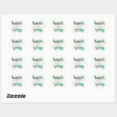 Sticker Rond Baby shower de cactus aquarelle (Feuille)