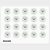 Sticker Rond Baby shower de camping (Feuille)