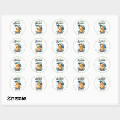 Sticker Rond Baby shower de canard en caoutchouc (Feuille)