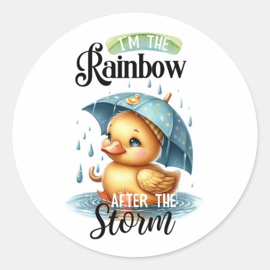 Sticker Rond Baby shower de canard en caoutchouc (Devant)