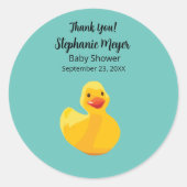 Sticker Rond Baby shower de canard en caoutchouc (Devant)