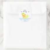 Sticker Rond Baby shower de canard jaune (Sac)