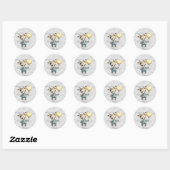 Sticker Rond Baby shower de cerfs (Feuille)