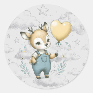 Sticker Rond Baby shower de cerfs