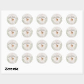 Sticker Rond Baby shower de cerfs de bois (Feuille)