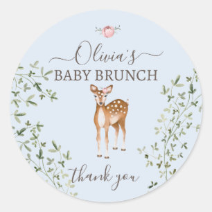 Sticker Rond Baby shower de cerfs de bois
