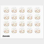 Sticker Rond Baby shower de cerfs d'hiver (Feuille)
