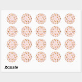 Sticker Rond Baby shower de cerfs roses (Feuille)