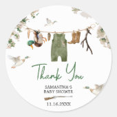 Sticker Rond Baby shower de chasse au canard (Devant)