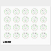 Sticker Rond Baby shower de chat Kitty (Feuille)
