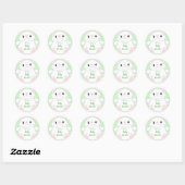 Sticker Rond Baby shower de chat Kitty (Feuille)