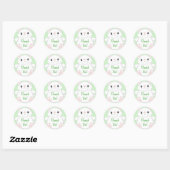 Sticker Rond Baby shower de chat Kitty (Feuille)