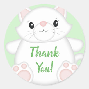 Sticker Rond Baby shower de chat Kitty